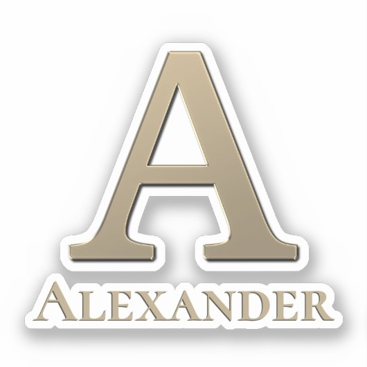 Letter A Monogram Initiaal Sticker (Voorkant)