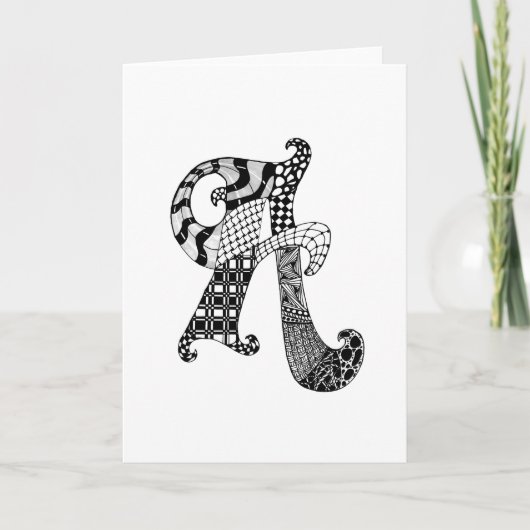 Letter A Monogram Kaart (Voorkant)