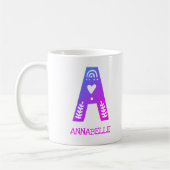 Letter A Monogram Naam Kind Koffiemok (Links)
