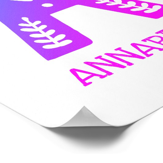 Letter A Monogram Naam Kind Poster (Hoek)