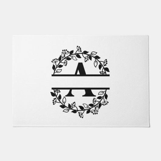 Letter A Monogram op maat Deurmat (Voorkant)