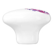 Letter A monogram roze paarse handvatknop Keramische Knop (Zijkant)