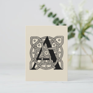 Letter A Monogram Vintage Keltische Knoopprint Briefkaart