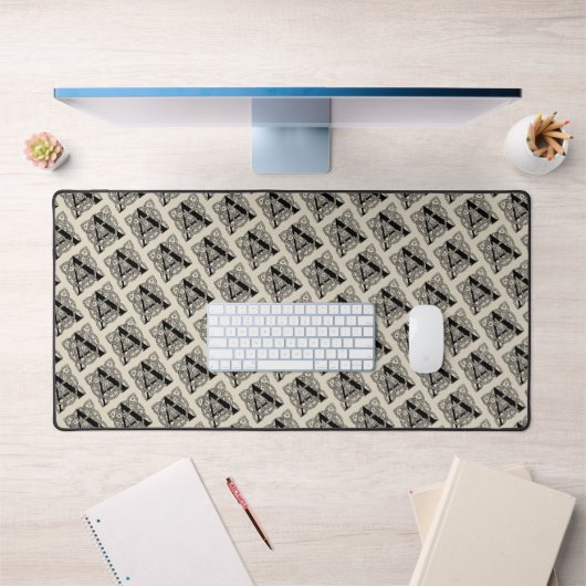 Letter A Monogram Vintage Keltische Knoopprint Bureaumat (Kantoor 1)