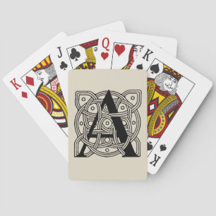 Letter A Monogram Vintage Keltische Knoopprint Pokerkaarten