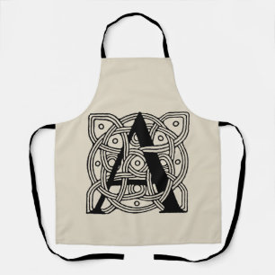 Letter A Monogram Vintage Keltische Knoopprint Schort