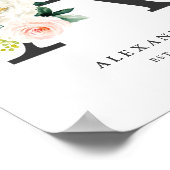 Letter A Monogram Waterverf Peach Florals Nursery Poster (Hoek)