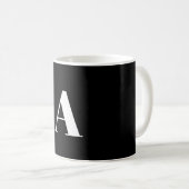 Letter A Monogram zwart en White Stylish Modern Koffiemok (Voorkant rechts)