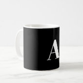 Letter A Monogram zwart en White Stylish Modern Koffiemok (Voorkant links)