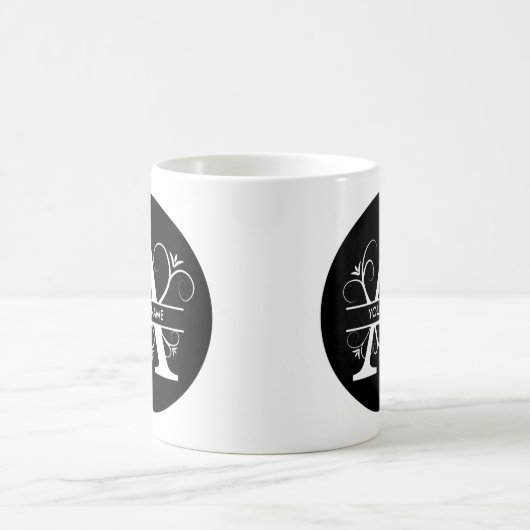 Letter A - Monogram zwart/wit Koffiemok (Center)