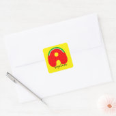 Letter A Naam Sticker, Watermeloen Naam Sticker, Vierkante Sticker (Envelop)
