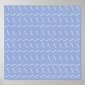 Letter A - Name Monogram Initiaal, Blue Poster (Voorkant)