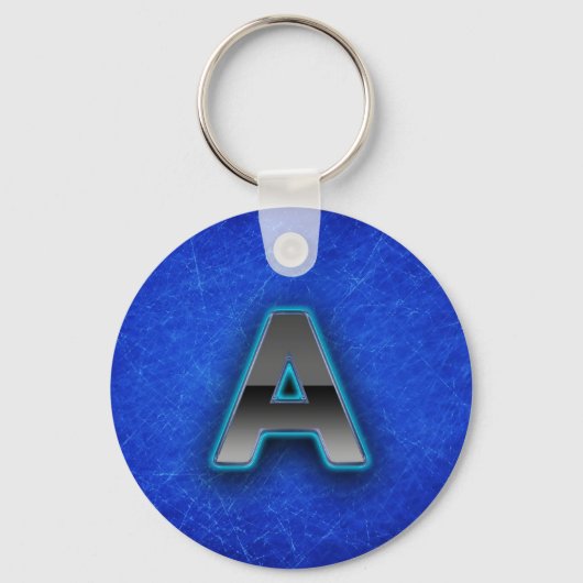 Letter A - neon blue edition Sleutelhanger (Voorkant)