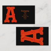 Letter "A" Neon Light Monogram Visitekaartje (Voorkant / Achterkant)