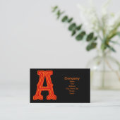 Letter "A" Neon Light Monogram Visitekaartje (Staand voorkant)
