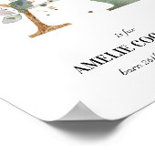 Letter A New Baby Monogram Birth Print Greenery (Hoek)