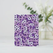 Letter A Paarse Briefkaart (Staand voorkant)