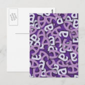 Letter A Paarse Briefkaart (Voorkant / Achterkant)