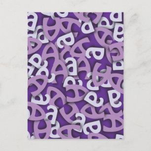 Letter A Paarse Briefkaart