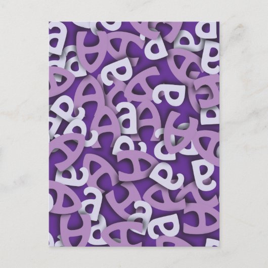 Letter A Paarse Briefkaart (Voorkant)