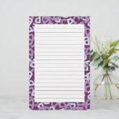 Letter A Paarse Briefpapier (Staand voorkant)
