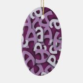 Letter A Paarse Keramisch Ornament (Rechts)