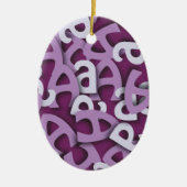 Letter A Paarse Keramisch Ornament (Voorkant)
