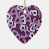 Letter A Paarse Keramisch Ornament (Rechts)