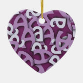 Letter A Paarse Keramisch Ornament (Voorkant)