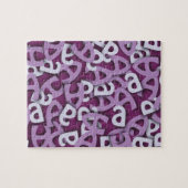 Letter A Paarse Legpuzzel (Horizontaal)