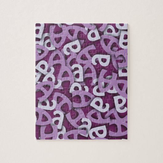 Letter A Paarse Legpuzzel (Verticaal)