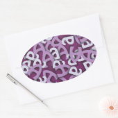 Letter A Paarse Ovale Sticker (Envelop)
