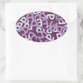 Letter A Paarse Ovale Sticker (Tas)