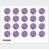 Letter A Paarse Ronde Sticker (Vel)