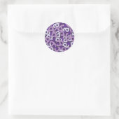 Letter A Paarse Ronde Sticker (Tas)