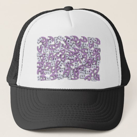 Letter A Paarse Trucker Pet (Voorkant)
