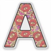 Letter A Pattern Custom-Cut Vinyl Sticker (Voorkant)