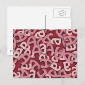 Letter A Pink Briefkaart (Voorkant / Achterkant)
