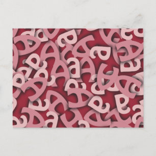 Letter A Pink Briefkaart