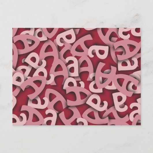 Letter A Pink Briefkaart (Voorkant)