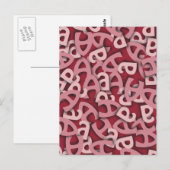 Letter A Pink Briefkaart (Voorkant / Achterkant)