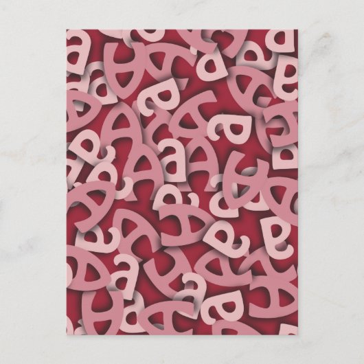 Letter A Pink Briefkaart (Voorkant)