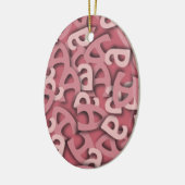 Letter A Pink Keramisch Ornament (Links)