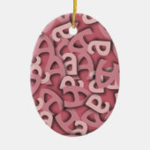 Letter A Pink Keramisch Ornament (Voorkant)