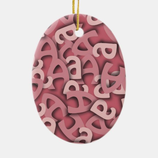 Letter A Pink Keramisch Ornament (Achterkant)