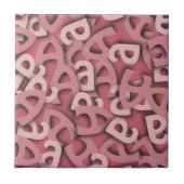 Letter A Pink Tegeltje (Voorkant)