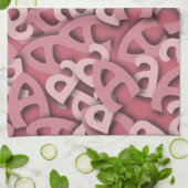 Letter A Pink Theedoek (Gevouwen)