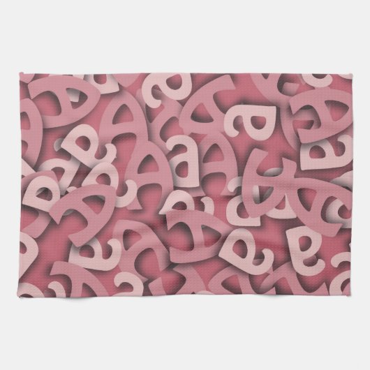 Letter A Pink Theedoek (Horizontaal)