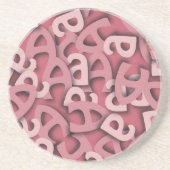 Letter A Pink Zandsteen Onderzetter (Voorkant)