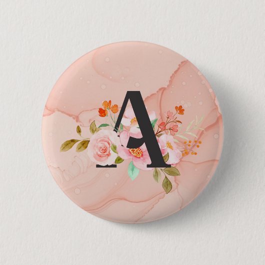 Letter A Ronde Button 5,7 Cm (Voorkant)